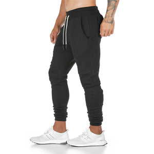 Black Joggers Sweatpants Men Slim Casual Pants Solid Color Gym Workout Cotton Sportswear Autumn Male Fitness Crossfit Trackpants