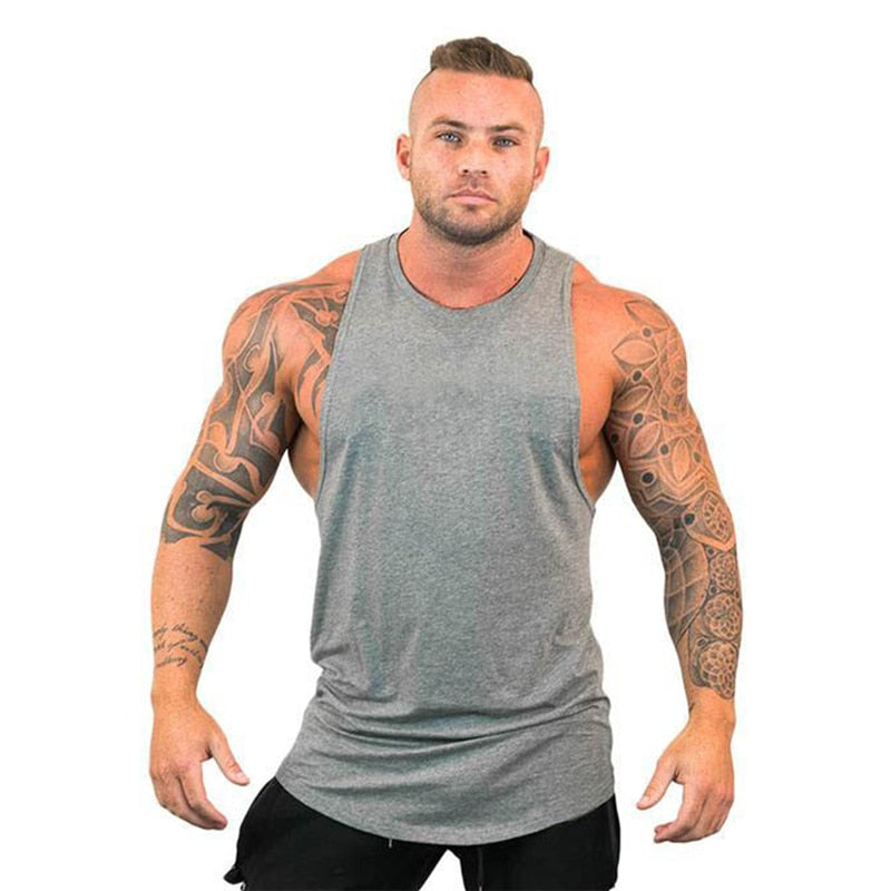 Brand Clothing Gym Vest Bodybuilding Tank Top Men Fitness Wear Singlet Sleeveless Shirt Solid Cotton Muscle Undershirt