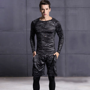 5 Pcs/Set Men&#39;s Tracksuit Sports Suit Gym Fitness Compression Clothes Running Jogging Sport Wear Exercise Workout Tights