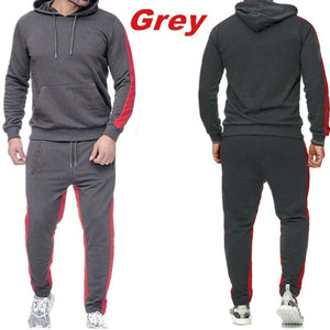 Autumn Winter Jogging Suits for Men Striped Hoodie+Pants Casual Tracksuit Male Sportswear Gym Casual Clothing Sweat Suit