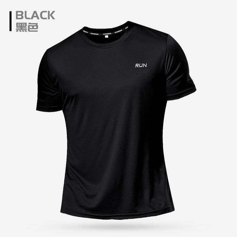 2020 Polyester Gym Shirt Sport T Shirt Men Short Sleeve Running Shirt Men Workout Training Tees Fitness Top Sport T-shirt