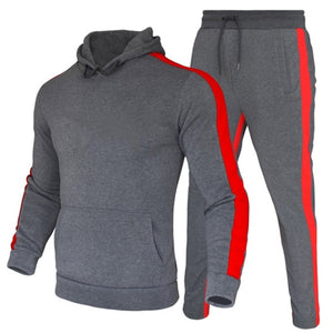 Autumn Winter Jogging Suits for Men Striped Hoodie+Pants Casual Tracksuit Male Sportswear Gym Casual Clothing Sweat Suit