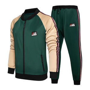 Mens Tracksuit Set Two Piece Tracksuit Men Sports Wear Fashion Colorblock Jogging Suit Autumn Winter Men Outfits Gym CLothes Men