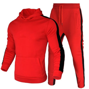 Autumn Winter Jogging Suits for Men Striped Hoodie+Pants Casual Tracksuit Male Sportswear Gym Casual Clothing Sweat Suit