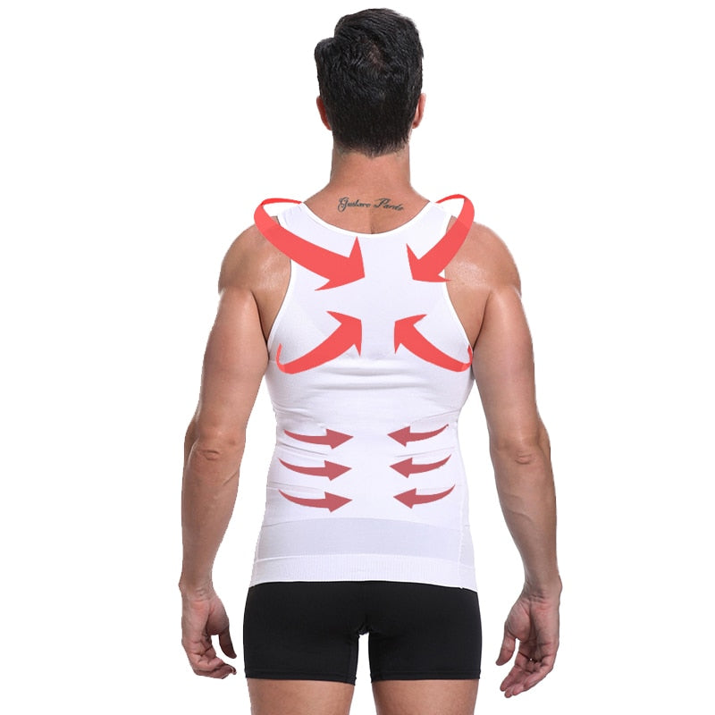 2020 Men Body Shaper Tight Skinny Tummy Waist Trainer Posture Shirt Elastic Abdomen Tank Top Shape Vests Slimming Boobs Gym Vest