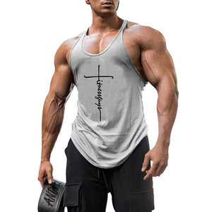 Brand Gym Stringer Tank Top Men Bodybuilding Clothing Cotton Sleeveless Shirt Man Fitness Vest Singlet Sportwear Workout Tanktop