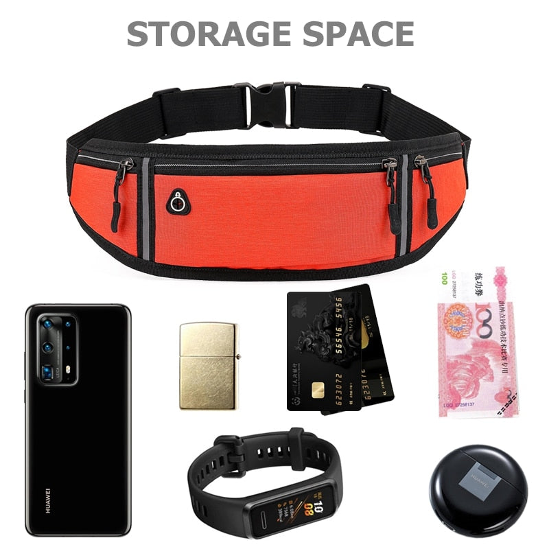 Professional Running Waist Bag Sports Belt Pouch Mobile Phone Case Men Women Hidden Pouch Gym SportsBags Running Belt Waist Pack