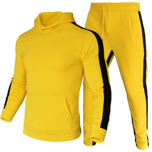 Autumn Winter Jogging Suits for Men Striped Hoodie+Pants Casual Tracksuit Male Sportswear Gym Casual Clothing Sweat Suit