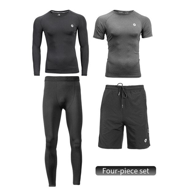 ROCKBROS Men 4 Season Gym Running Sport Suits Set Quick Dry Sweat-absorbent Sports Training Short/Long Sleeve Pants Jerseys set