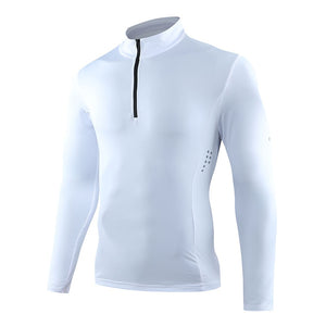 Mens Long Sleeve Running Autumn Bodybuilding Gym Top Workout Quick Drying Compression Jerseys Print Man Sports Jogging Shirts