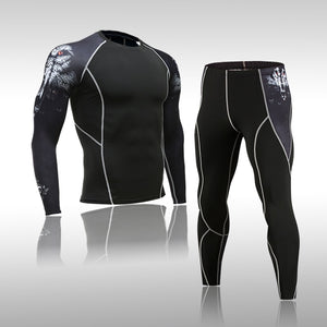 Man Compression Sports Suit Quick Drying Perspiration Fitness Training MMA Kit Rashguard Male Sportswear Jogging Running Clothes