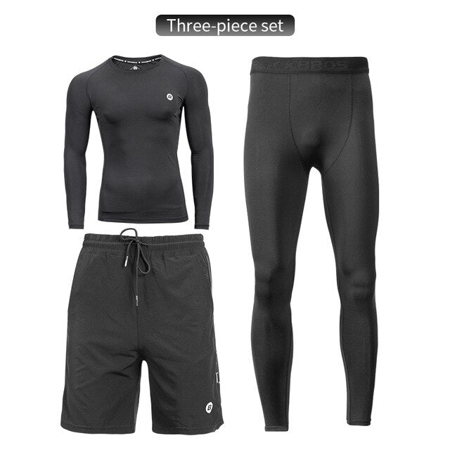 ROCKBROS Men 4 Season Gym Running Sport Suits Set Quick Dry Sweat-absorbent Sports Training Short/Long Sleeve Pants Jerseys set