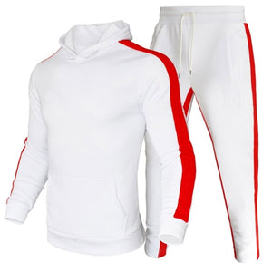 Autumn Winter Jogging Suits for Men Striped Hoodie+Pants Casual Tracksuit Male Sportswear Gym Casual Clothing Sweat Suit