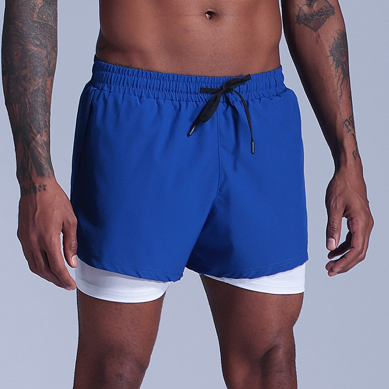 Shorts Men Running Quick Dry Workout Bodybuilding Gym Spandex Seawpants Mesh Sports Jogging Pocket Tennis Training Turnks