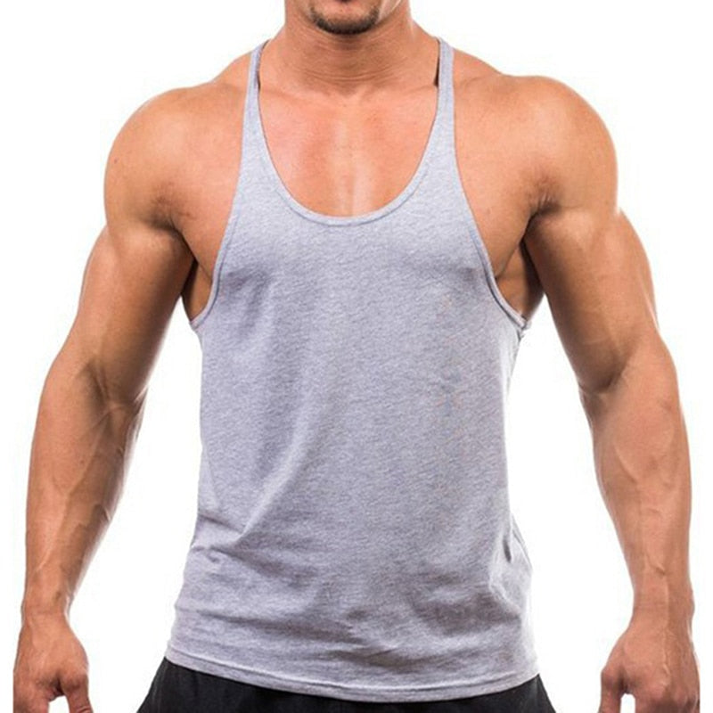 2020 New Style Jogger Gym Singlet Training Bodybuilding Tank Top Vest Shirt Sleeveless Fitness Cotton Shirt For Men Wholesale