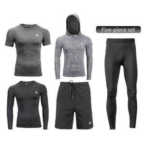 ROCKBROS Men 4 Season Gym Running Sport Suits Set Quick Dry Sweat-absorbent Sports Training Short/Long Sleeve Pants Jerseys set