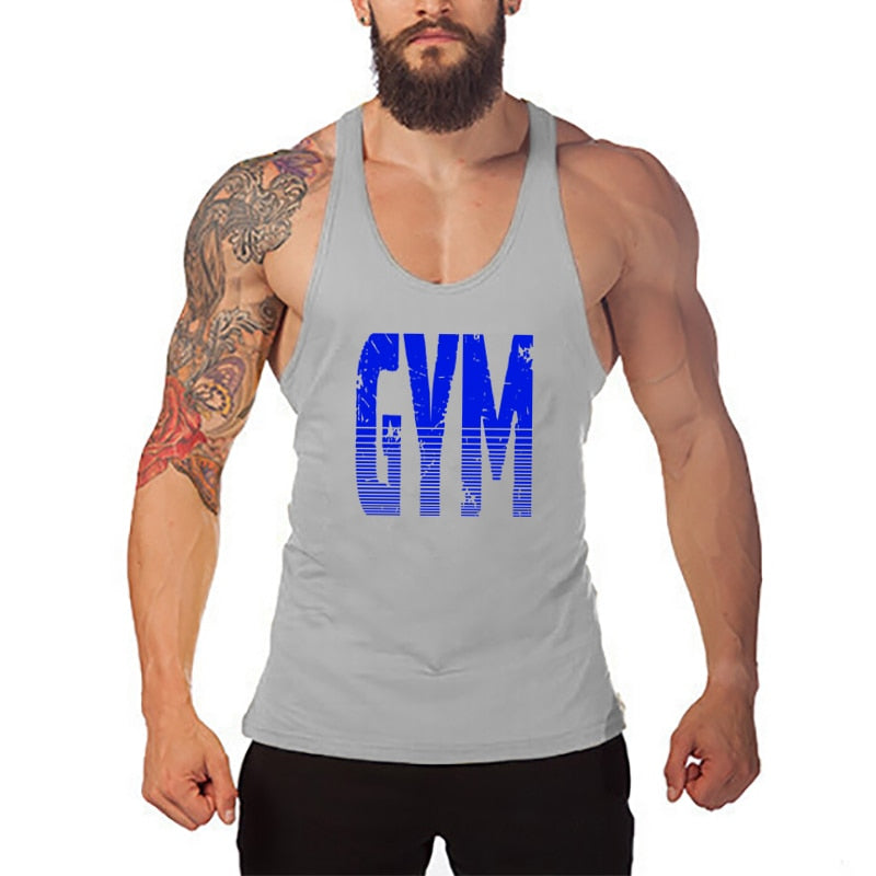 Brand Bodybuilding and Fitness Clothing Cotton sleeveless shirts tank top men Stringer Singlets mens Y back workout gym vest