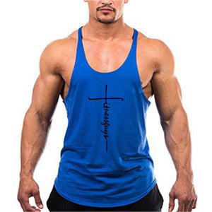 Brand Gym Stringer Tank Top Men Bodybuilding Clothing Cotton Sleeveless Shirt Man Fitness Vest Singlet Sportwear Workout Tanktop