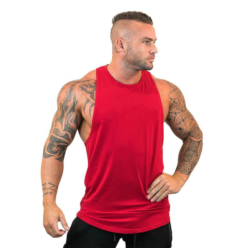 Brand Clothing Gym Vest Bodybuilding Tank Top Men Fitness Wear Singlet Sleeveless Shirt Solid Cotton Muscle Undershirt