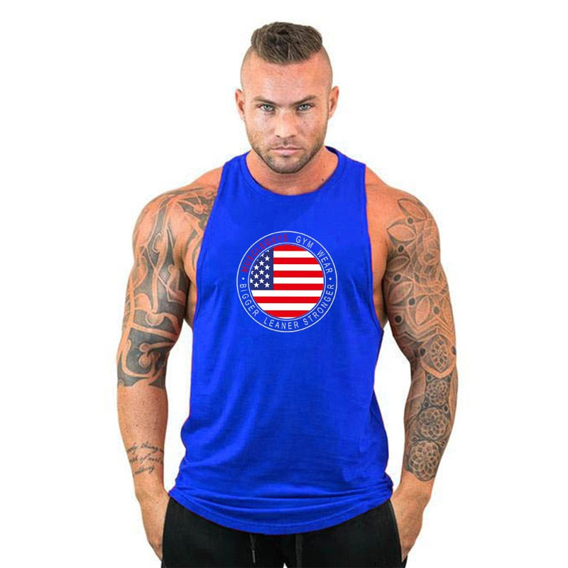 Brand Clothing Gym Vest Bodybuilding Tank Top Men Fitness Wear Singlet Sleeveless Shirt Solid Cotton Muscle Undershirt