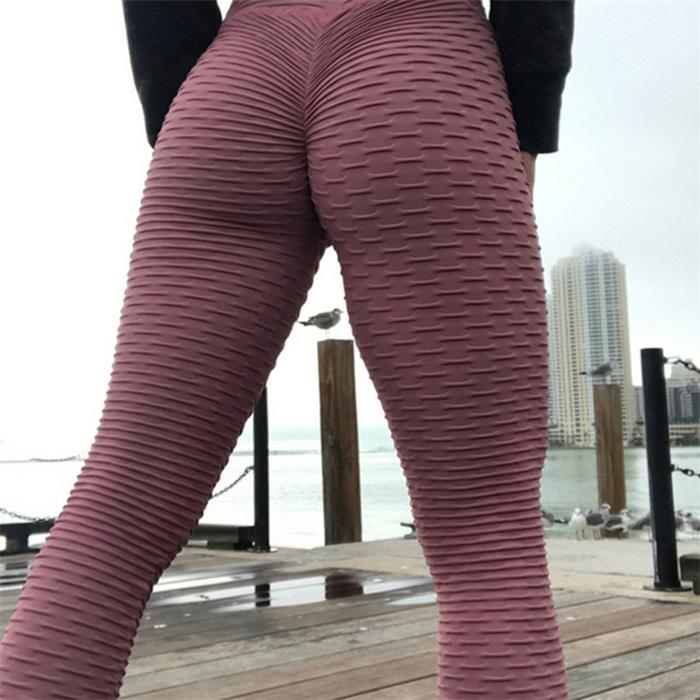 Women Yoga Leggings Fitness Sports Pants Jacquard Push Up Leggings Running Trousers High Waist Anti Cellulite Leggins Gym Pant