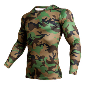 New Fitness Camo T Shirt Men Compression Shirt Sportswear MMA Rashguard Mens GYM Joggers Leggings Gyms Bodybuilding Tights