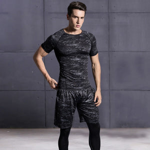 5 Pcs/Set Men&#39;s Tracksuit Sports Suit Gym Fitness Compression Clothes Running Jogging Sport Wear Exercise Workout Tights