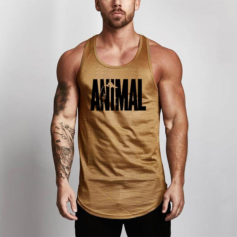 Summer Brand Fitness Tank Top Men Bodybuilding 2021 Gyms Clothing Fitness Men Shirt slim fit Vests Mesh Singlets Muscle Tops