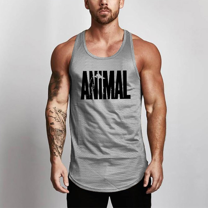 Summer Brand Fitness Tank Top Men Bodybuilding 2021 Gyms Clothing Fitness Men Shirt slim fit Vests Mesh Singlets Muscle Tops