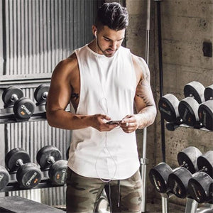 Brand Gym Stringer Clothing Bodybuilding Tank Top Men Fitness Singlet Sleeveless Shirt Solid Cotton Muscle Vest Undershirt