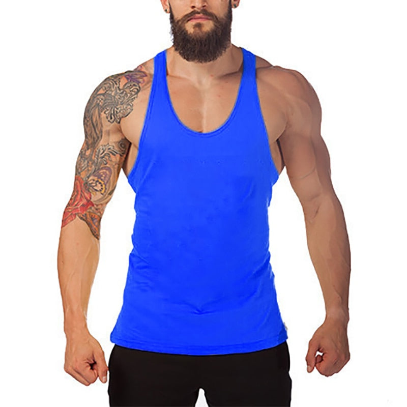 Brand Bodybuilding and Fitness Clothing Cotton sleeveless shirts tank top men Stringer Singlets mens Y back workout gym vest