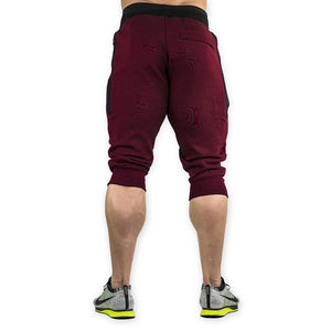 GITF Men&#39;s Sports Gym Athletic Shorts Middle trousers elastic band zipper pocket sports man middle soft cotton blend Running