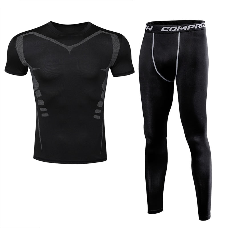 Men Clothing Sportswear Gym Fitness Compression Suits Running Set Sport Outdoor Jogging Quick Dry Tight