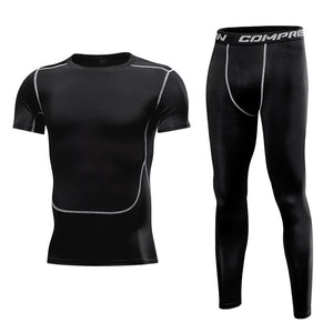 Men Clothing Sportswear Gym Fitness Compression Suits Running Set Sport Outdoor Jogging Quick Dry Tight