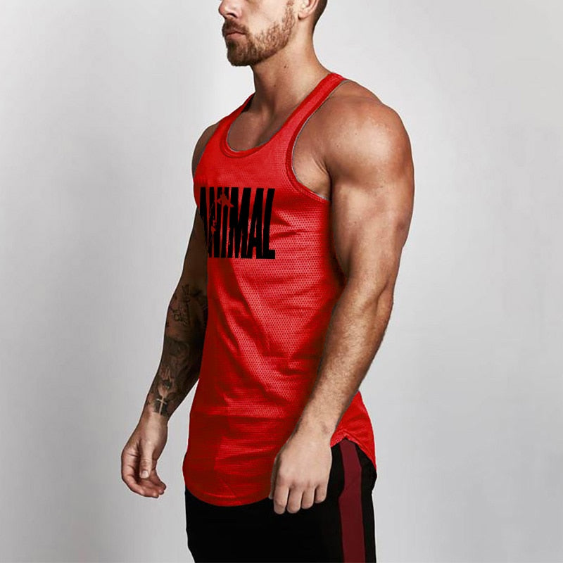 Summer Brand Fitness Tank Top Men Bodybuilding 2021 Gyms Clothing Fitness Men Shirt slim fit Vests Mesh Singlets Muscle Tops