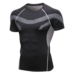 Lovmove 2019 Print Rashgard Men T-shirt Short Sleeve Breathable Shirts Gym Jogging T-shirt Fitness Sport Shirt Men Running Shirt