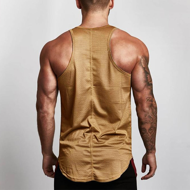 Summer Brand Fitness Tank Top Men Bodybuilding 2021 Gyms Clothing Fitness Men Shirt slim fit Vests Mesh Singlets Muscle Tops