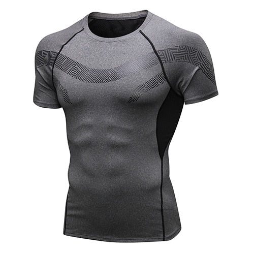 Lovmove 2019 Print Rashgard Men T-shirt Short Sleeve Breathable Shirts Gym Jogging T-shirt Fitness Sport Shirt Men Running Shirt