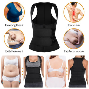 Sweat Waist Trainer Vest Slimming Corset for Weight Loss Body Shaper Sauna Suit Compression Shirt Belly Girdle Tops Shapewear