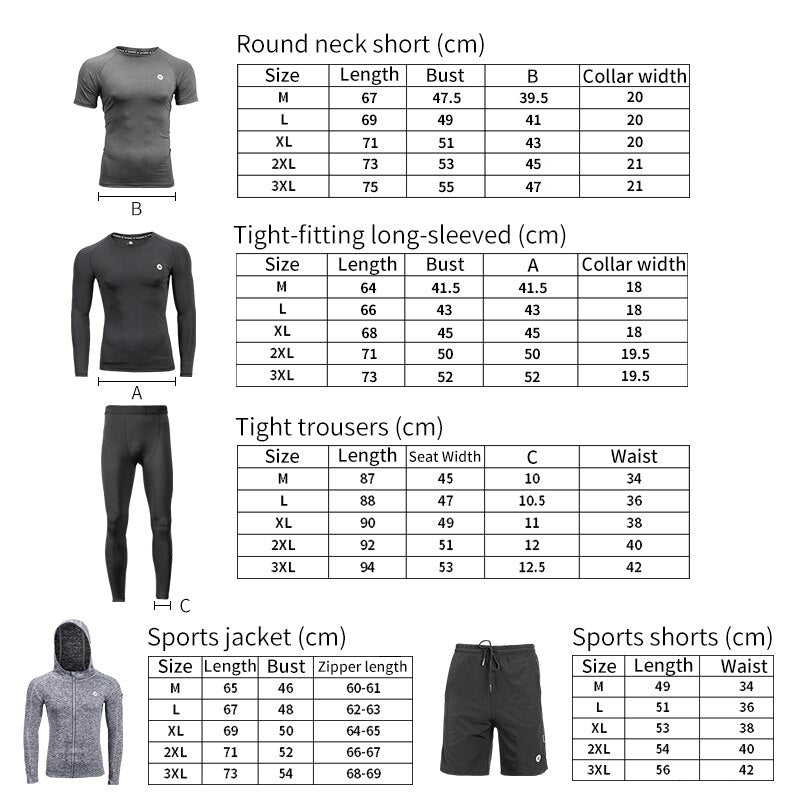 ROCKBROS Men 4 Season Gym Running Sport Suits Set Quick Dry Sweat-absorbent Sports Training Short/Long Sleeve Pants Jerseys set