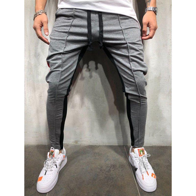 Casual Men Gym Slim Fit Trousers Tracksuit Bottoms Skinny Joggers Sweat Track Pants Plus size