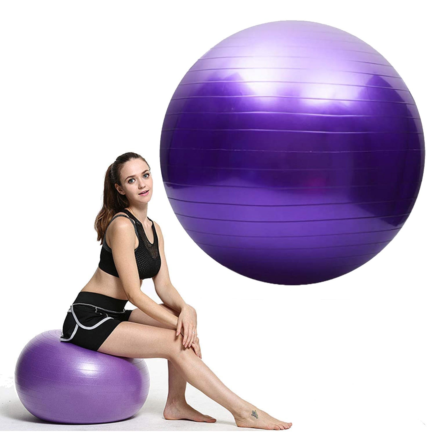 Yoga Balls Pilates Fitness Gym Balance Fitball Exercise Workout Ball 45/55/65/75/85CM