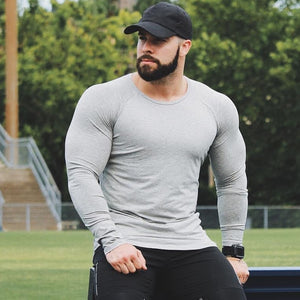 Men Gym Fitness T-shirt Cotton Shawl Sleeve Shirts Bodybuilding Slim Fit Workout Patchwork Casual Skinny Tee Tops Male Clothing