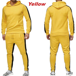 Autumn Winter Jogging Suits for Men Striped Hoodie+Pants Casual Tracksuit Male Sportswear Gym Casual Clothing Sweat Suit