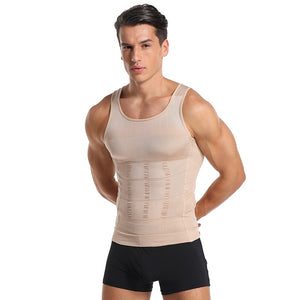 2020 Men Body Shaper Tight Skinny Tummy Waist Trainer Posture Shirt Elastic Abdomen Tank Top Shape Vests Slimming Boobs Gym Vest