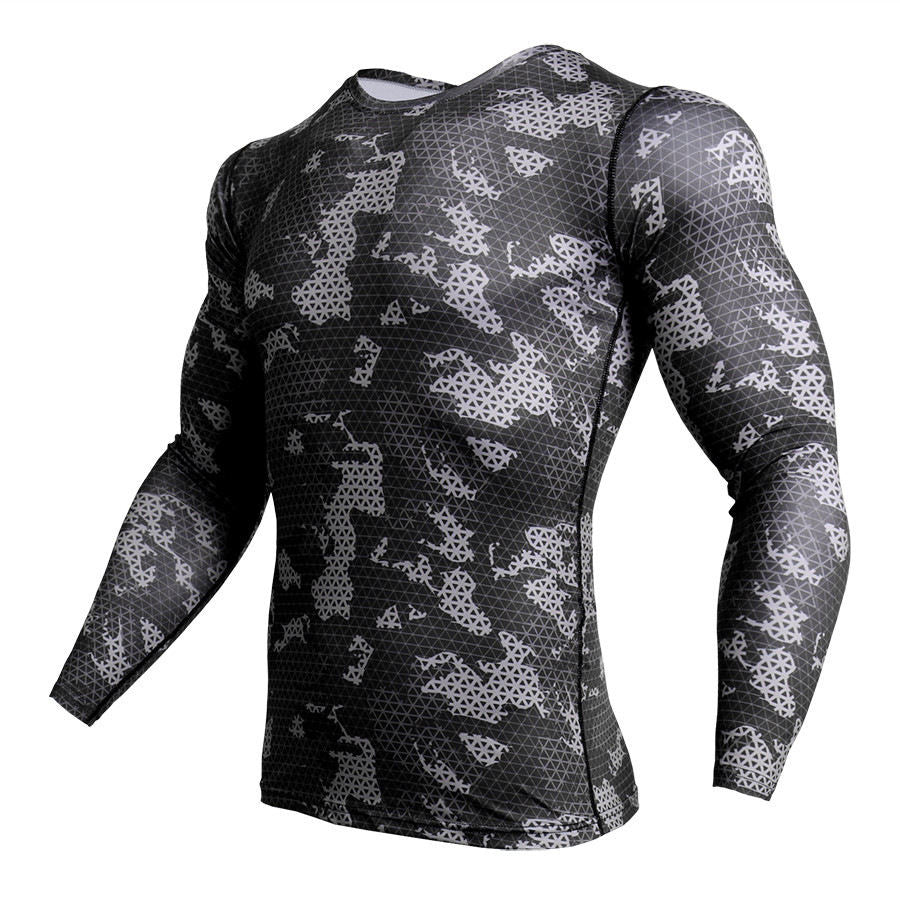 New Fitness Camo T Shirt Men Compression Shirt Sportswear MMA Rashguard Mens GYM Joggers Leggings Gyms Bodybuilding Tights