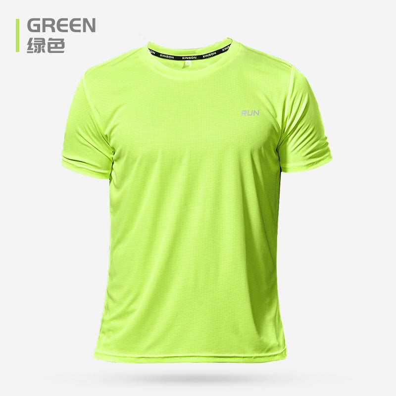 2020 Polyester Gym Shirt Sport T Shirt Men Short Sleeve Running Shirt Men Workout Training Tees Fitness Top Sport T-shirt