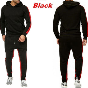 Autumn Winter Jogging Suits for Men Striped Hoodie+Pants Casual Tracksuit Male Sportswear Gym Casual Clothing Sweat Suit