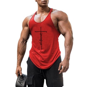 Brand Gym Stringer Tank Top Men Bodybuilding Clothing Cotton Sleeveless Shirt Man Fitness Vest Singlet Sportwear Workout Tanktop