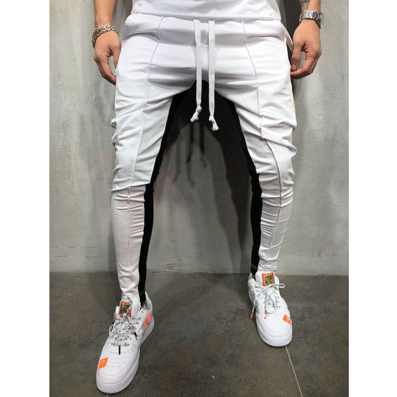 Casual Men Gym Slim Fit Trousers Tracksuit Bottoms Skinny Joggers Sweat Track Pants Plus size